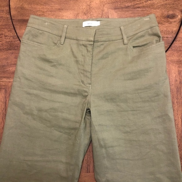 A.L.C. Linen teddy straight leg olive cropped pants size 4 - Picture 7 of 8